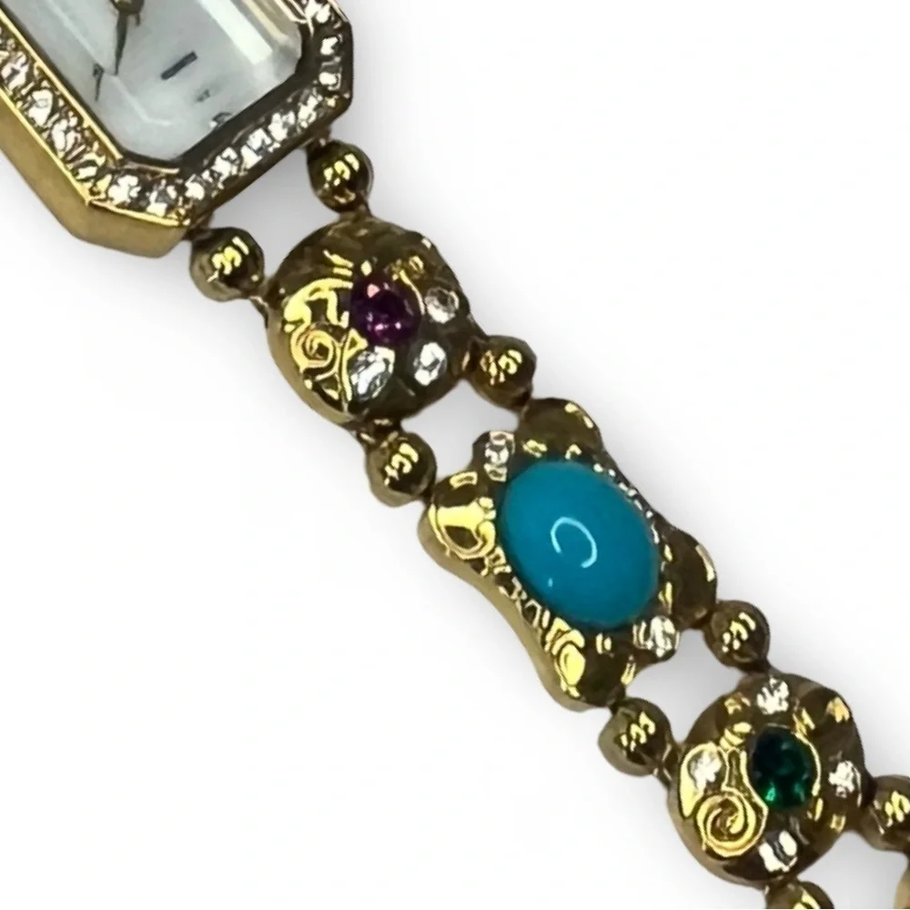 Vintage Franz Xavier Watch with Enameled and Jeweled Band